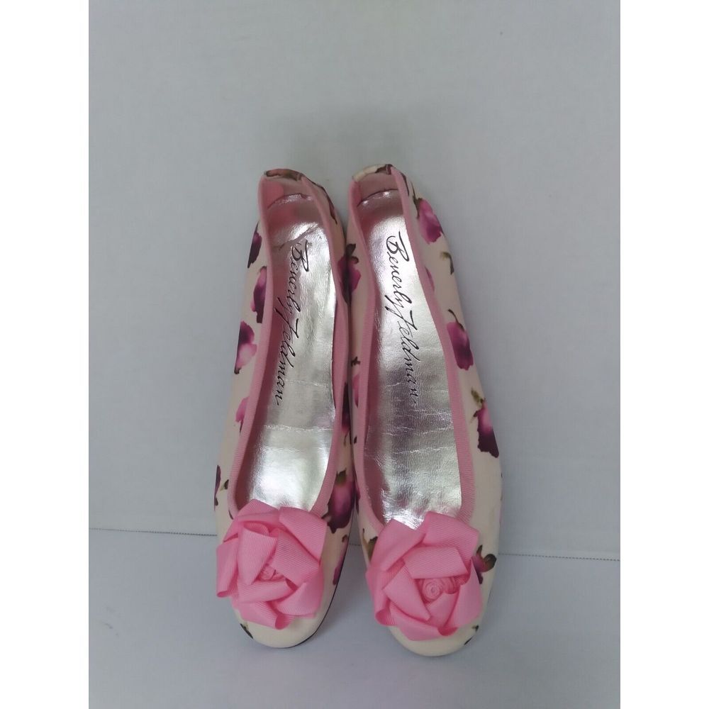 Beverly Fieldman‎ Pink Floral Ballet Flats Made In Italy Size 7B